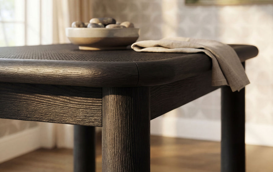 Wells Rectangular 60" Oak Wood Bar Table in Black