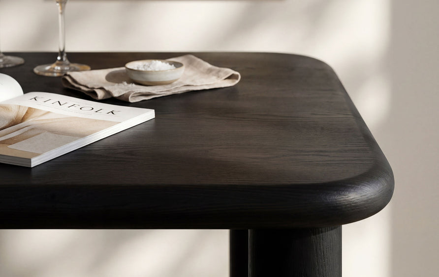 Wells 72" Rectangular Oak Wood Dining Table in Black
