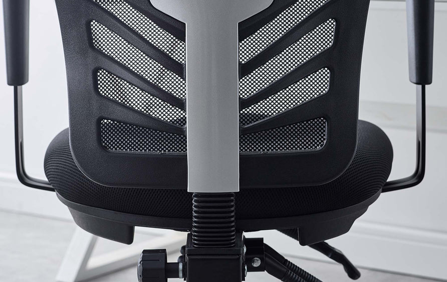 Raffia Mesh Office Chair in Black
