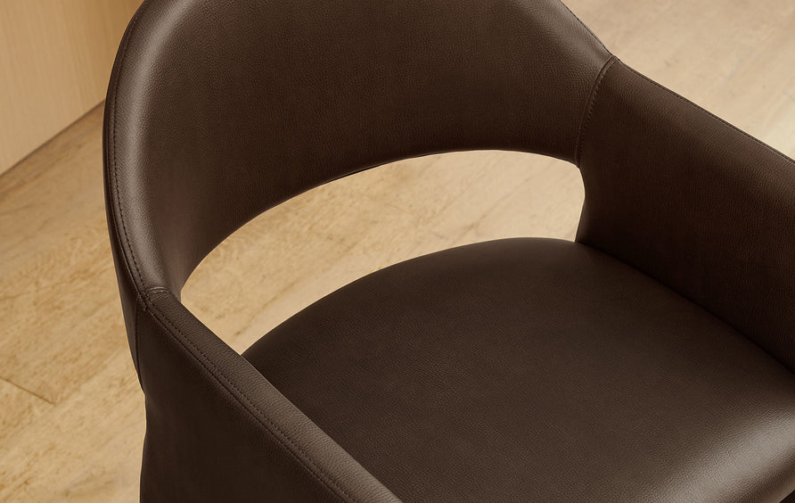Quartz 37 Inch Vegan Leather Counter Stool in Espresso