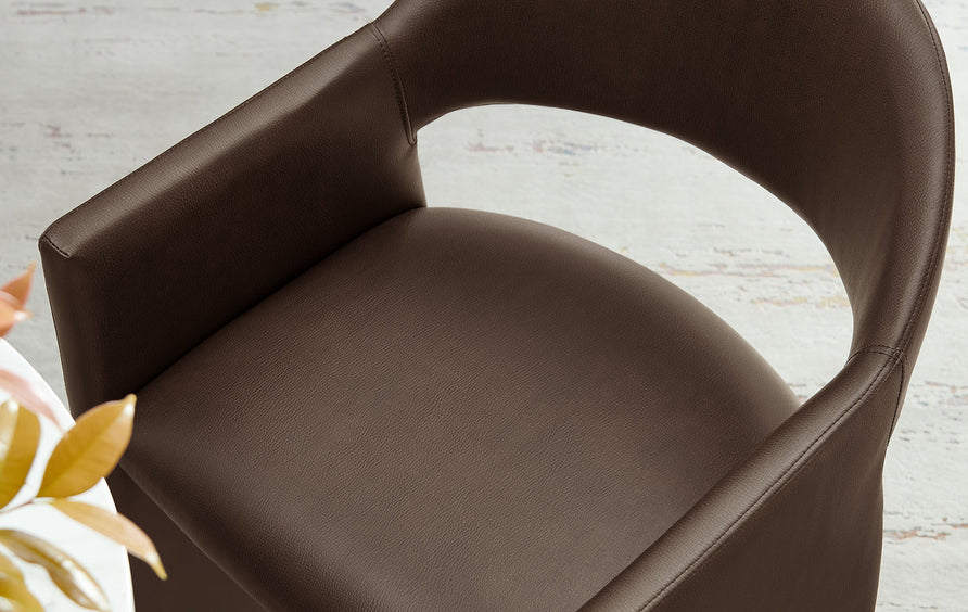 Quartz 41 Inch Vegan Leather Bar Stool in Espresso