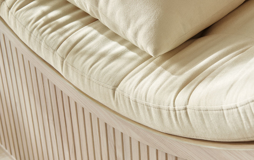 Heloise Round Alcove Accent Chair in Natural Ivory