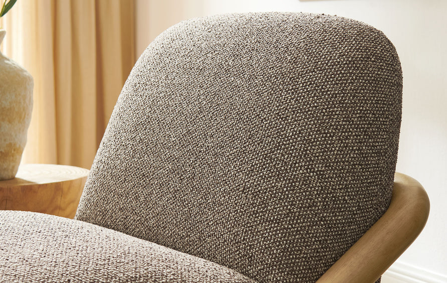 Helsingborg Textured Fabric Accent Chair in Chestnut Earth