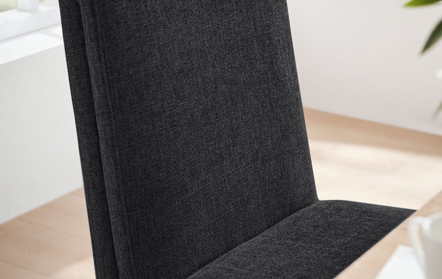 Lime Upholstered Fabric Dining Side Chair Set of 2 in Ebony