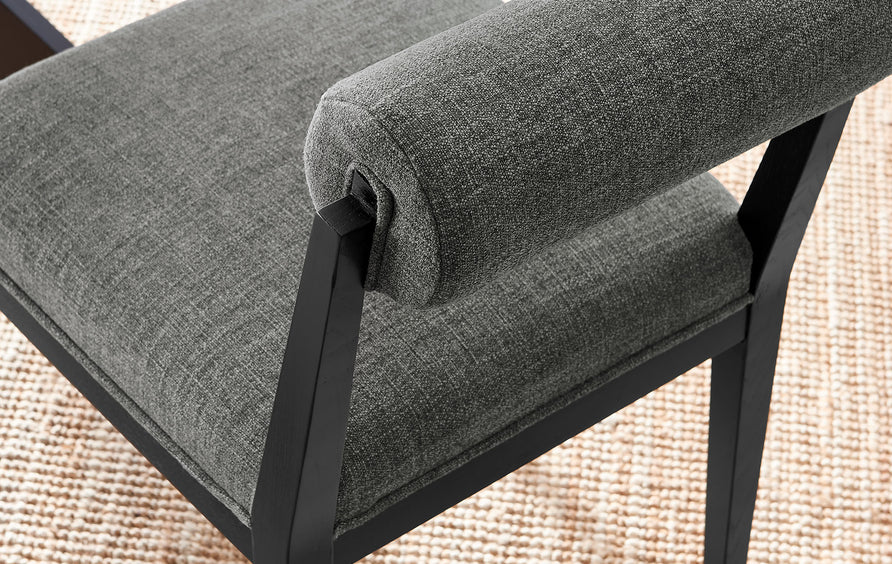 Blaise Fabric Dining Chair Set of 2 in Charcoal