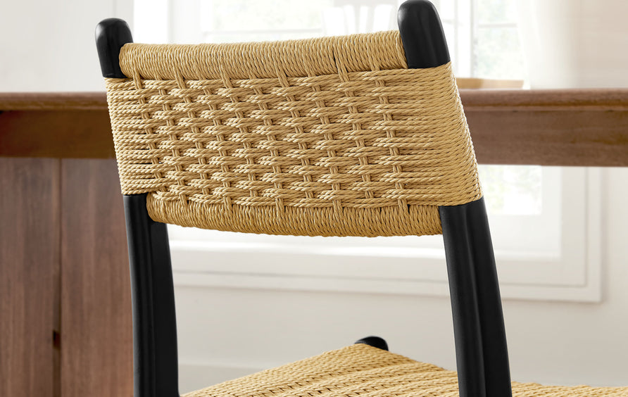 Tallberg Rope and Wood Dining Side Chair in Black Natural