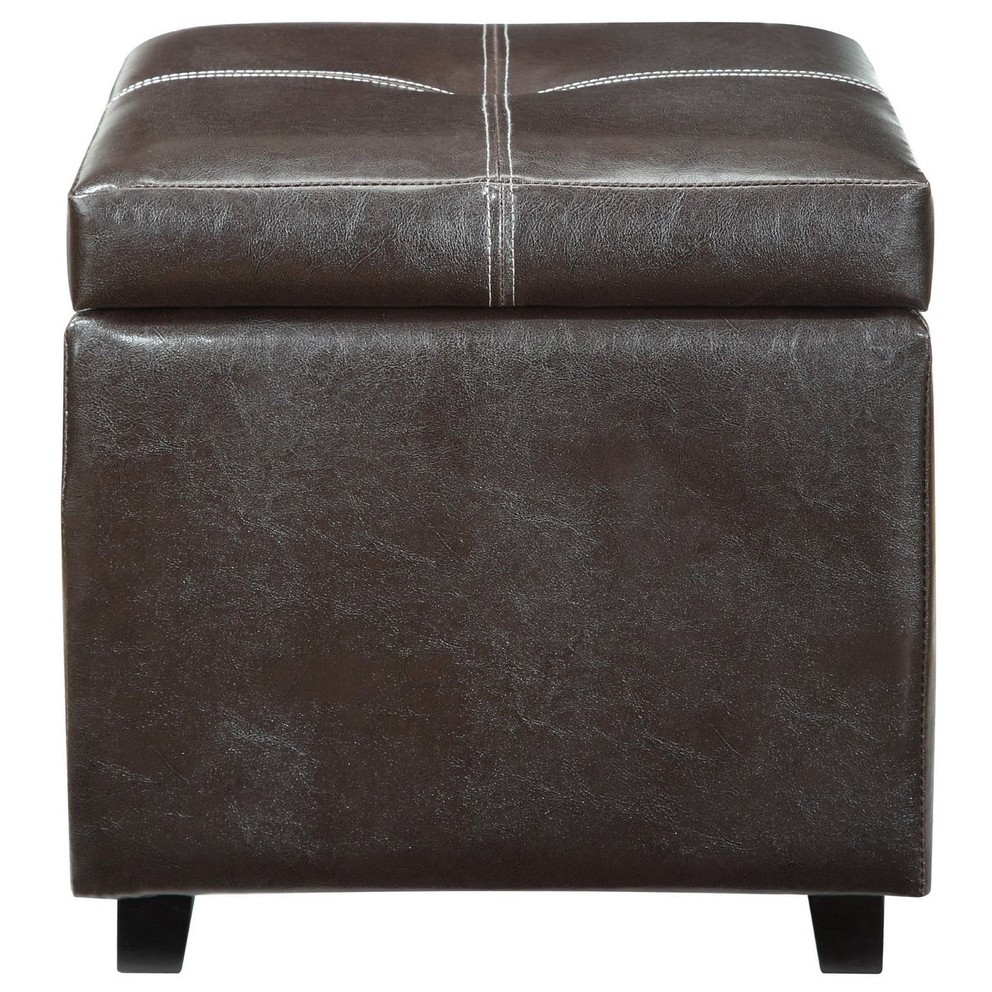 Kerteminde Upholstered Vinyl Ottoman in Espresso