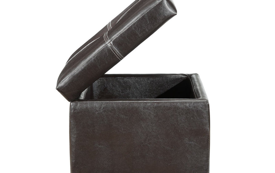Kerteminde Upholstered Vinyl Ottoman in Espresso