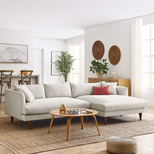 Zoya Right-Facing Down Filled Overstuffed Sectional Sofa by Furniture for America