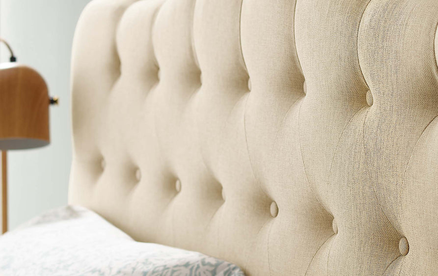 Sage Upholstered Fabric Queen Headboard in Beige