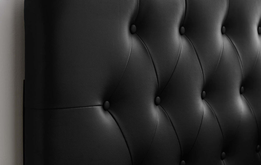 Sage Upholstered Vinyl Queen Headboard in Black