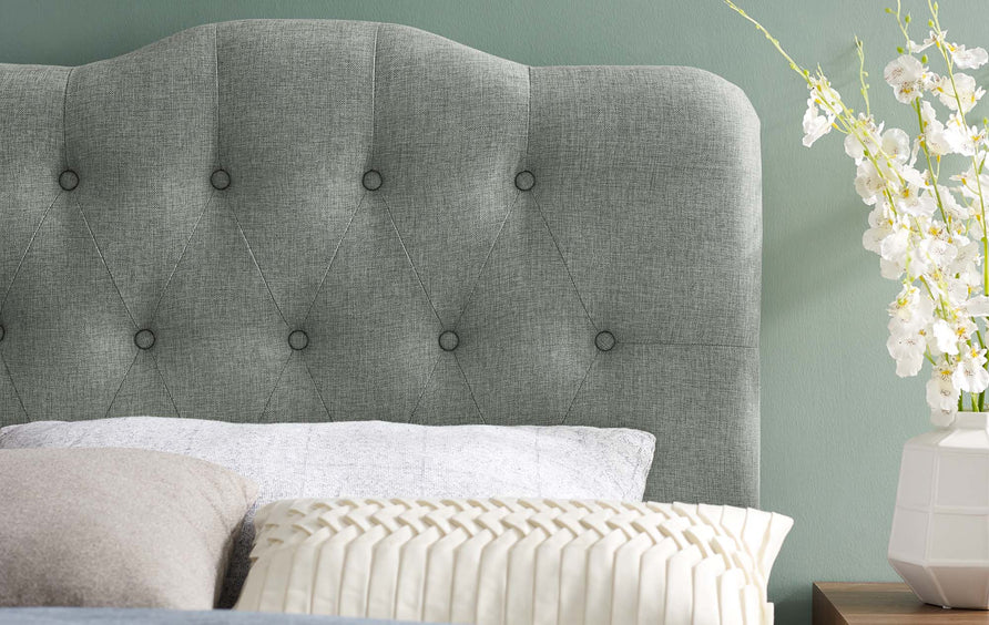 Sage Upholstered Fabric Twin Headboard in Gray