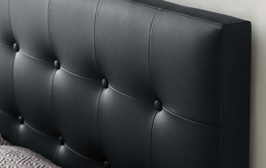 Vale Upholstered Vinyl Queen Headboard in Black
