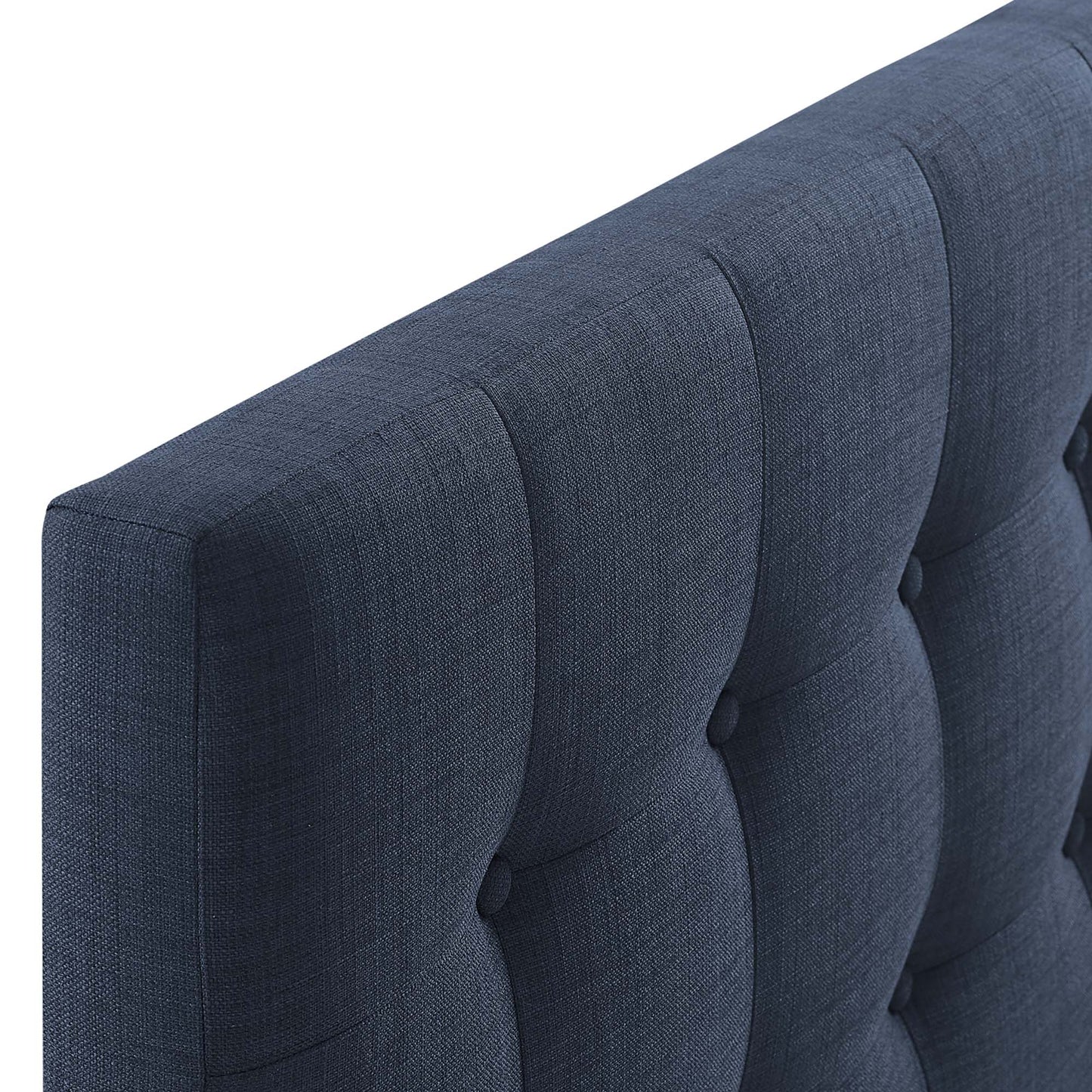 Vale Upholstered Fabric King Headboard in Navy