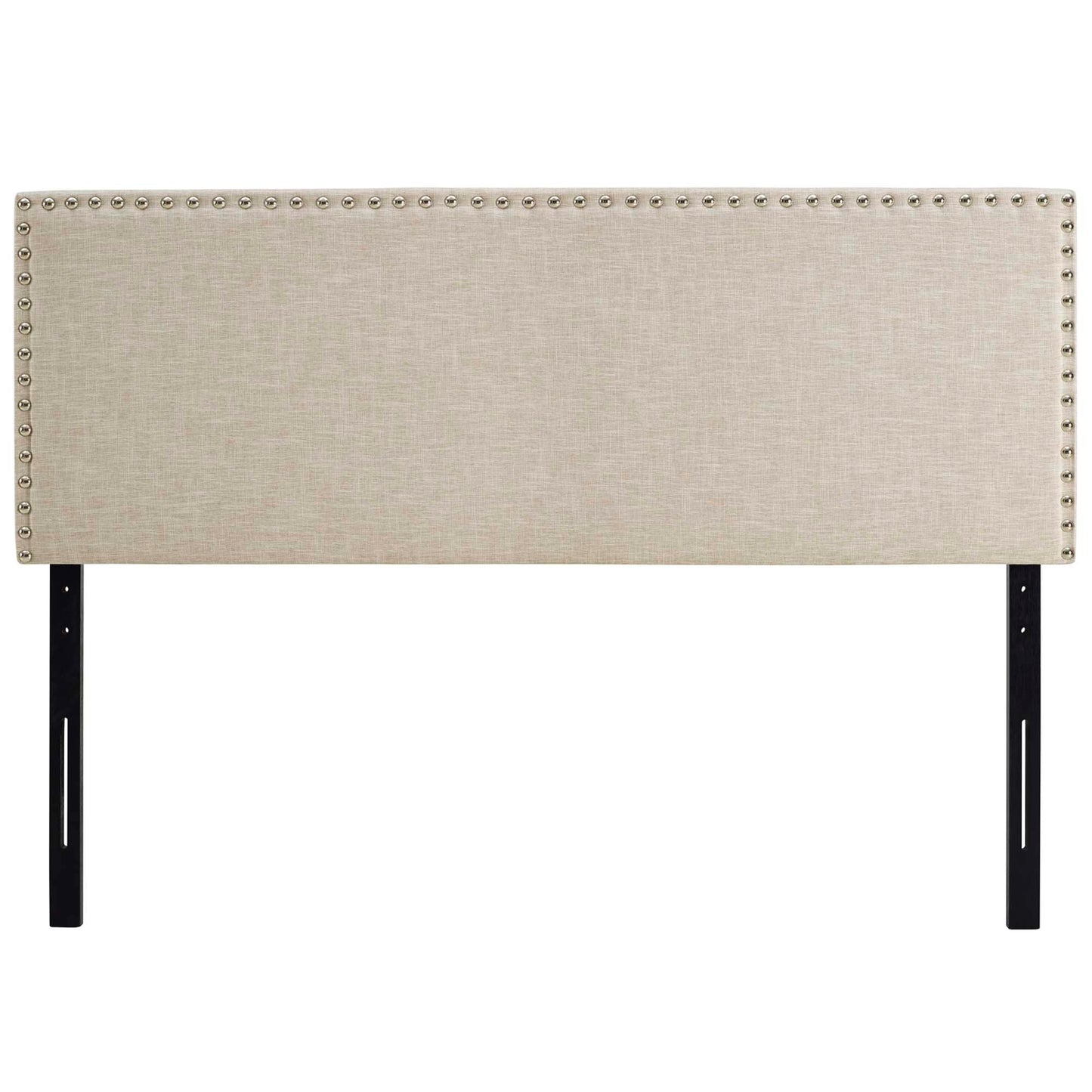 Ara Upholstered Fabric Queen Headboard in Beige