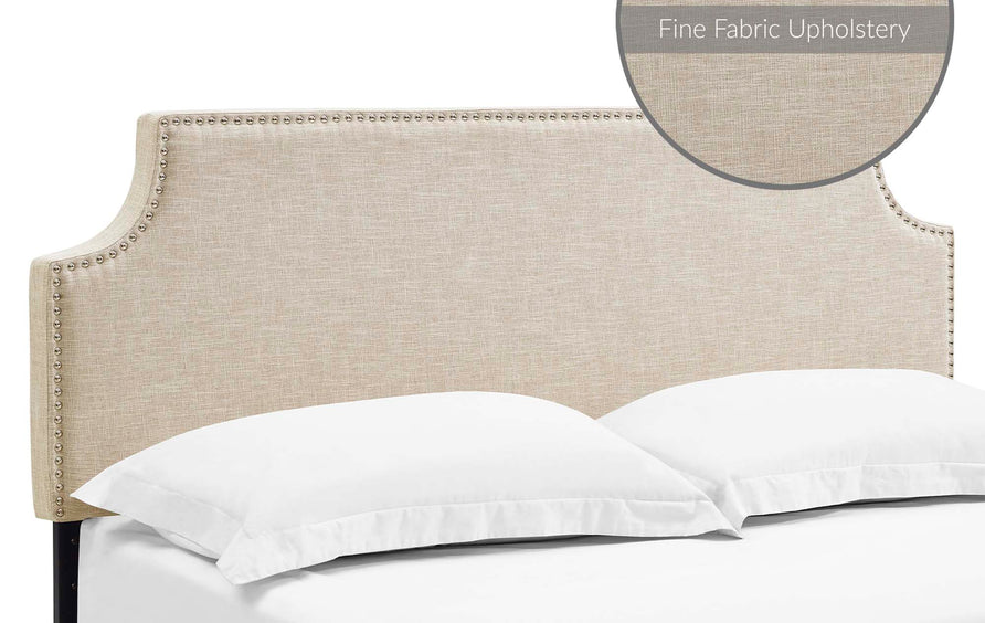 Sirius Upholstered Fabric Queen Headboard in Beige