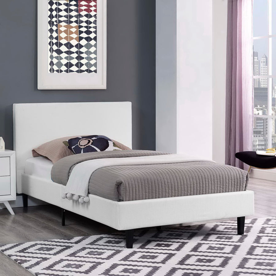 Retreat Fabric Twin Bed in White