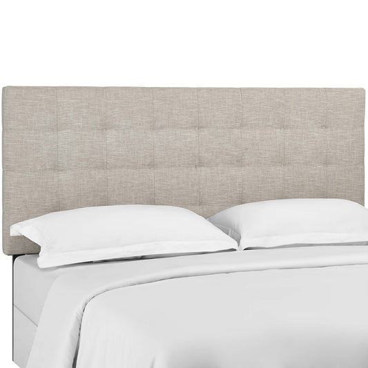 Paisley Tufted Upholstered Linen Fabric King and California King Headboard by Furniture For America