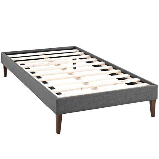 Tessie Fabric Twin Bed Frame with Squared Tapered Legs by Furniture For America