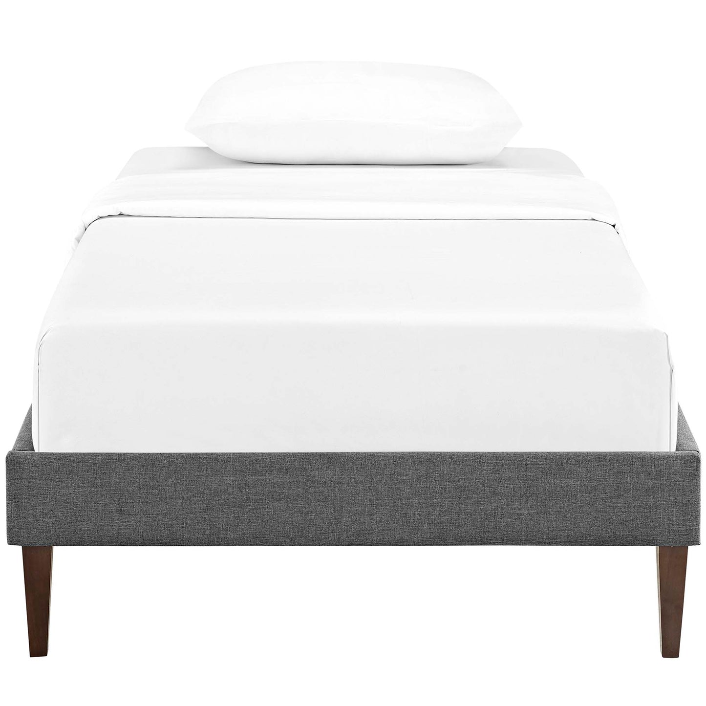 Tonder Fabric Twin Bed Frame with Squared Tapered Legs in Gray