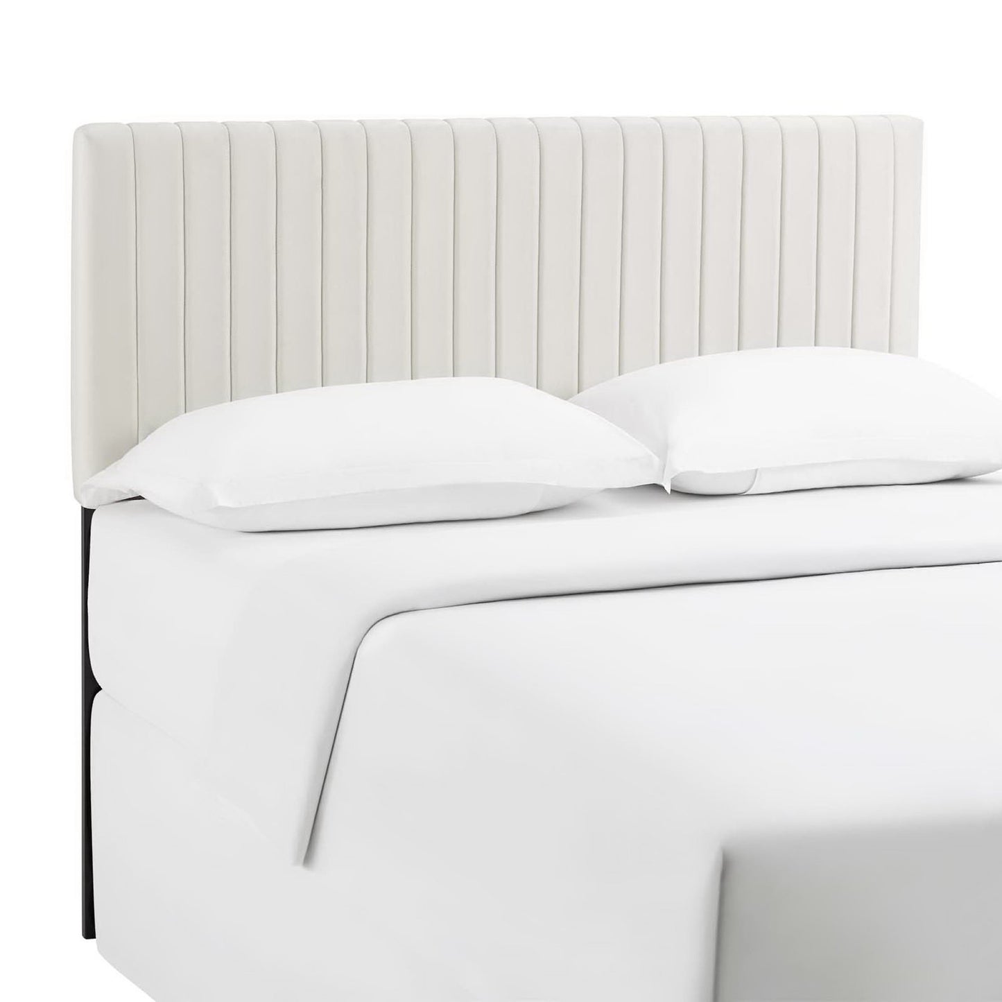 Meadow Performance Velvet King/California King Headboard in Ivory