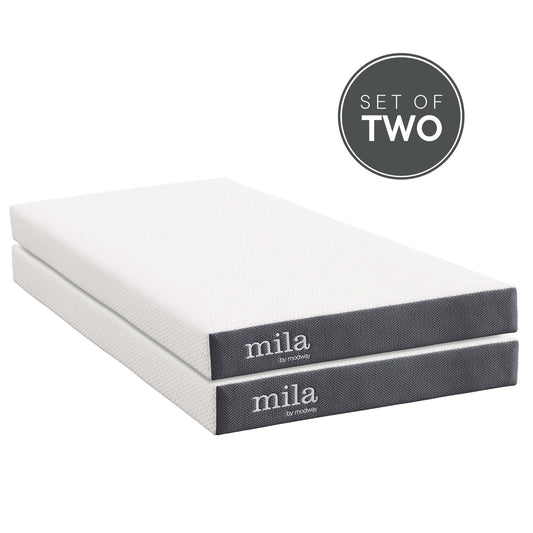 Mila 6" Foam Twin Mattress Set of 2 by Furniture for America
