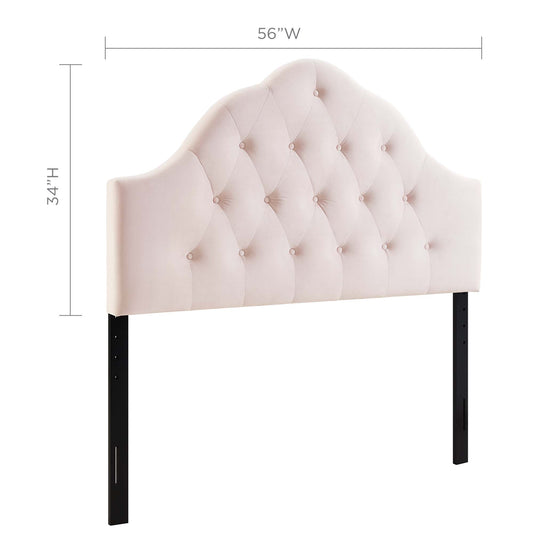 Sovereign Diamond Tufted Performance Velvet Full Headboard by Furniture For America