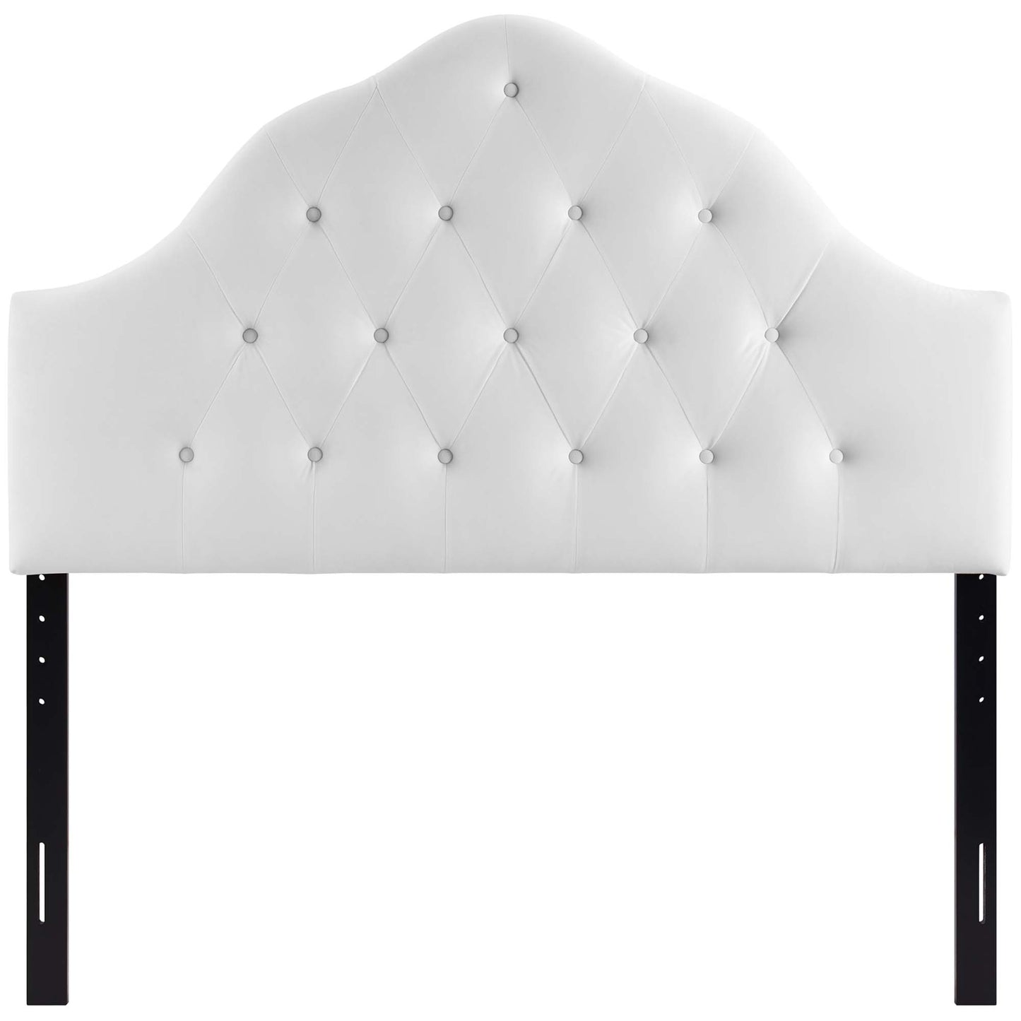 Semillon Diamond Tufted Performance Velvet Queen Headboard in White