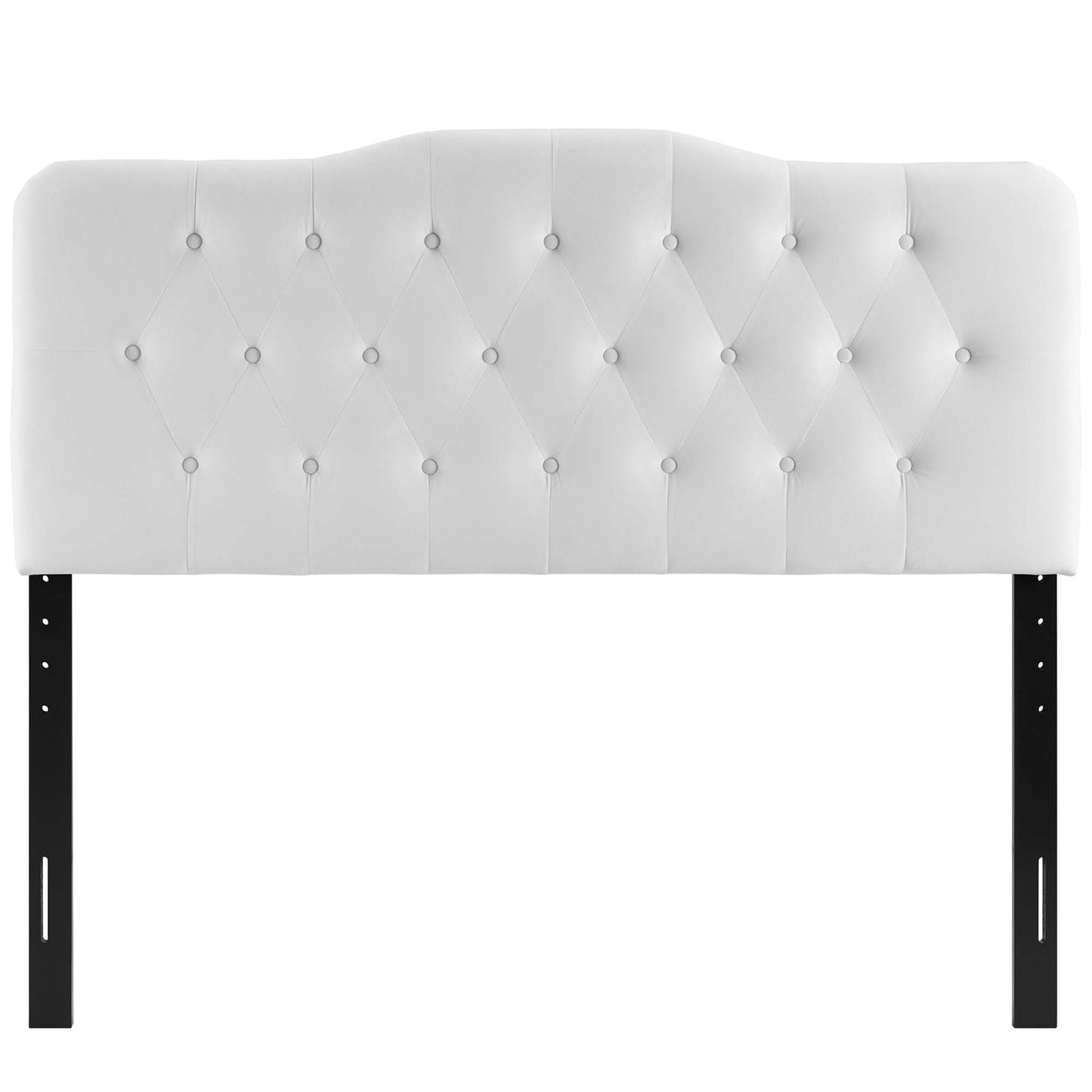 Sage Diamond Tufted Performance Velvet Queen Headboard in White