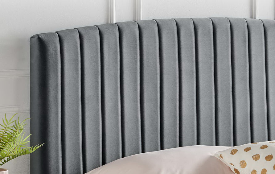 Fiora Performance Velvet Twin Headboard in Charcoal