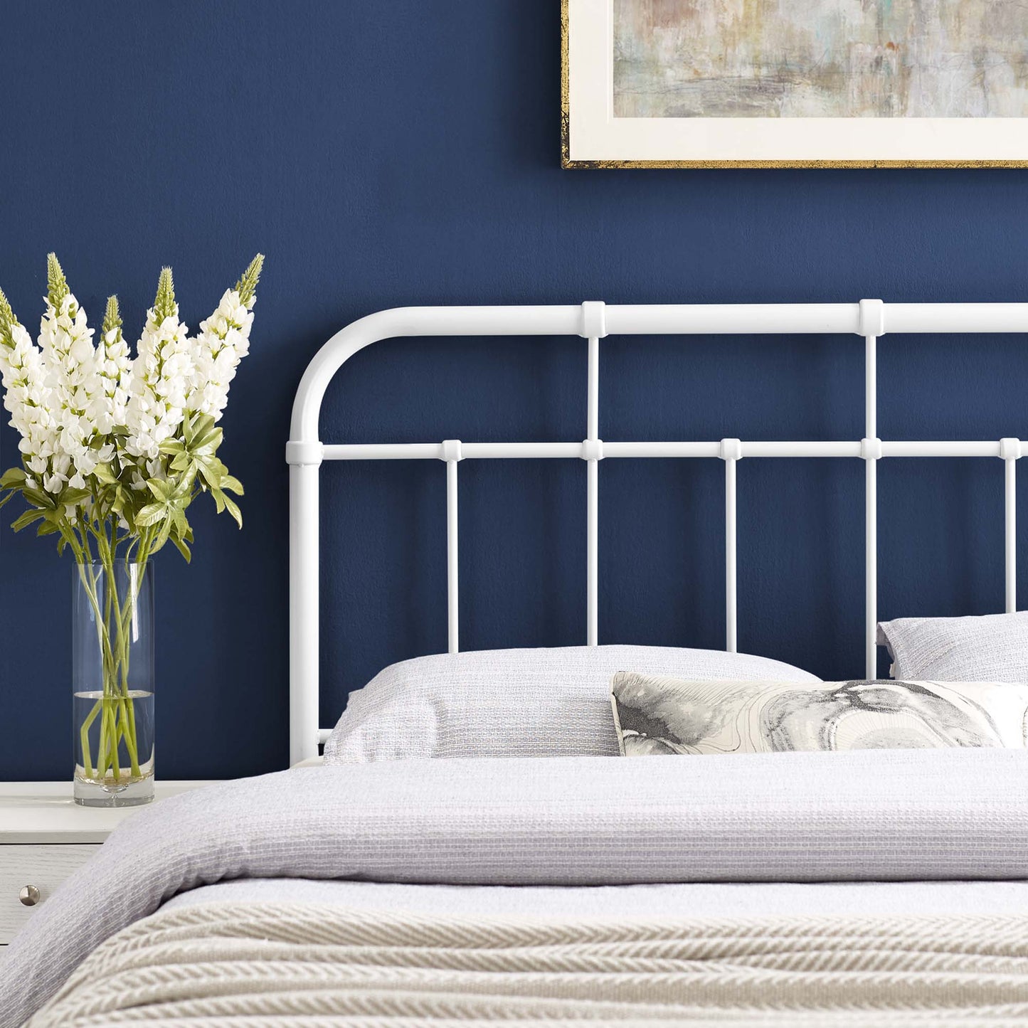 Chateau Metal Twin Headboard in White