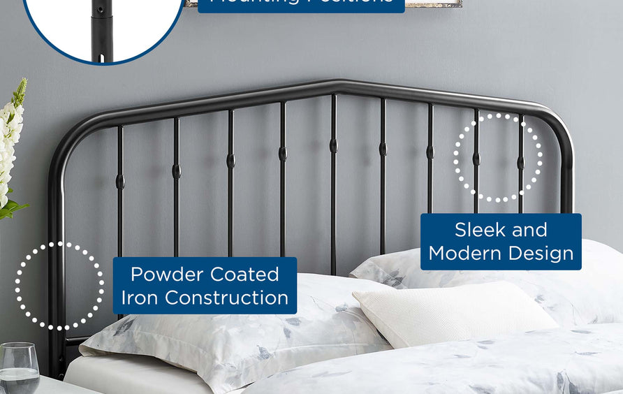 Forge Metal Full Headboard in Black