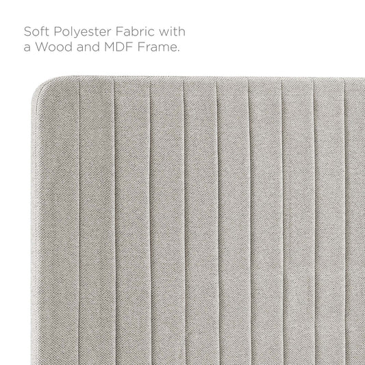 Milenna Channel Tufted Upholstered Fabric Full/Queen Headboard by Furniture For America
