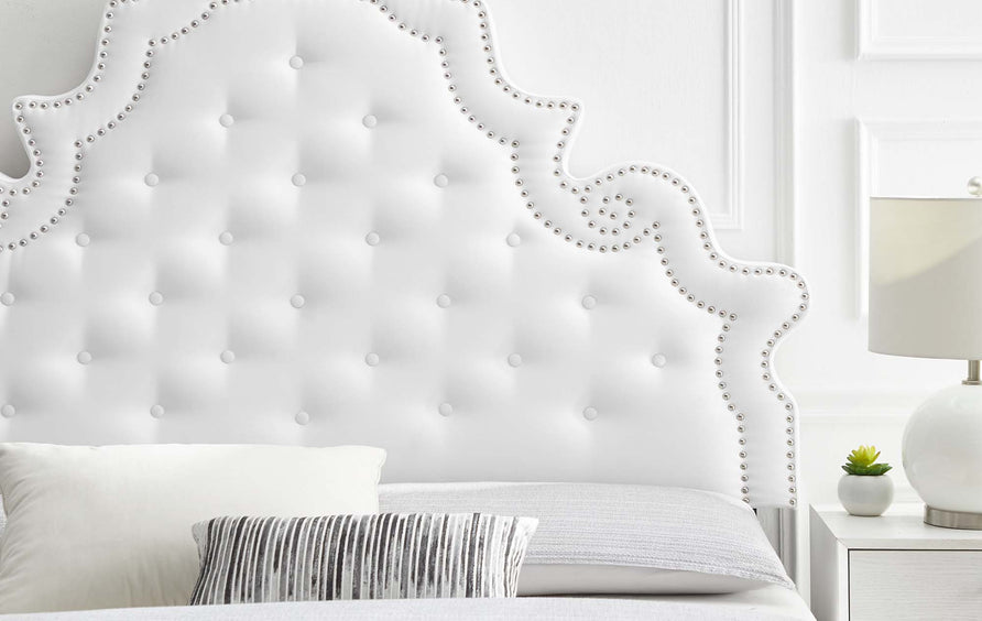 Wilder Tufted Performance Velvet Twin Headboard in White