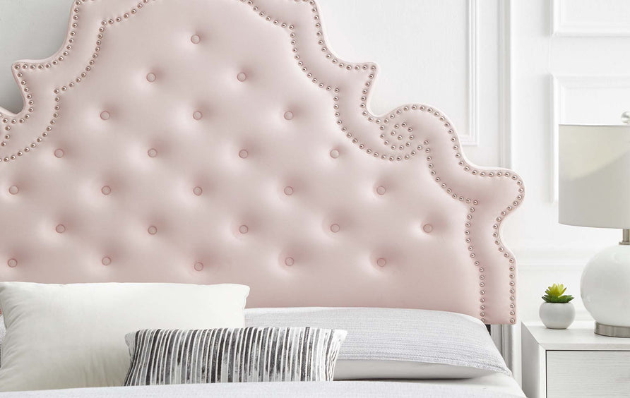 Wilder Tufted Performance Velvet Full/Queen Headboard in Pink