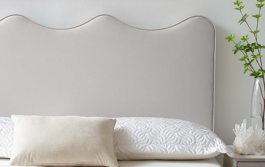 Hazel Performance Velvet King/California King Headboard in Light Gray