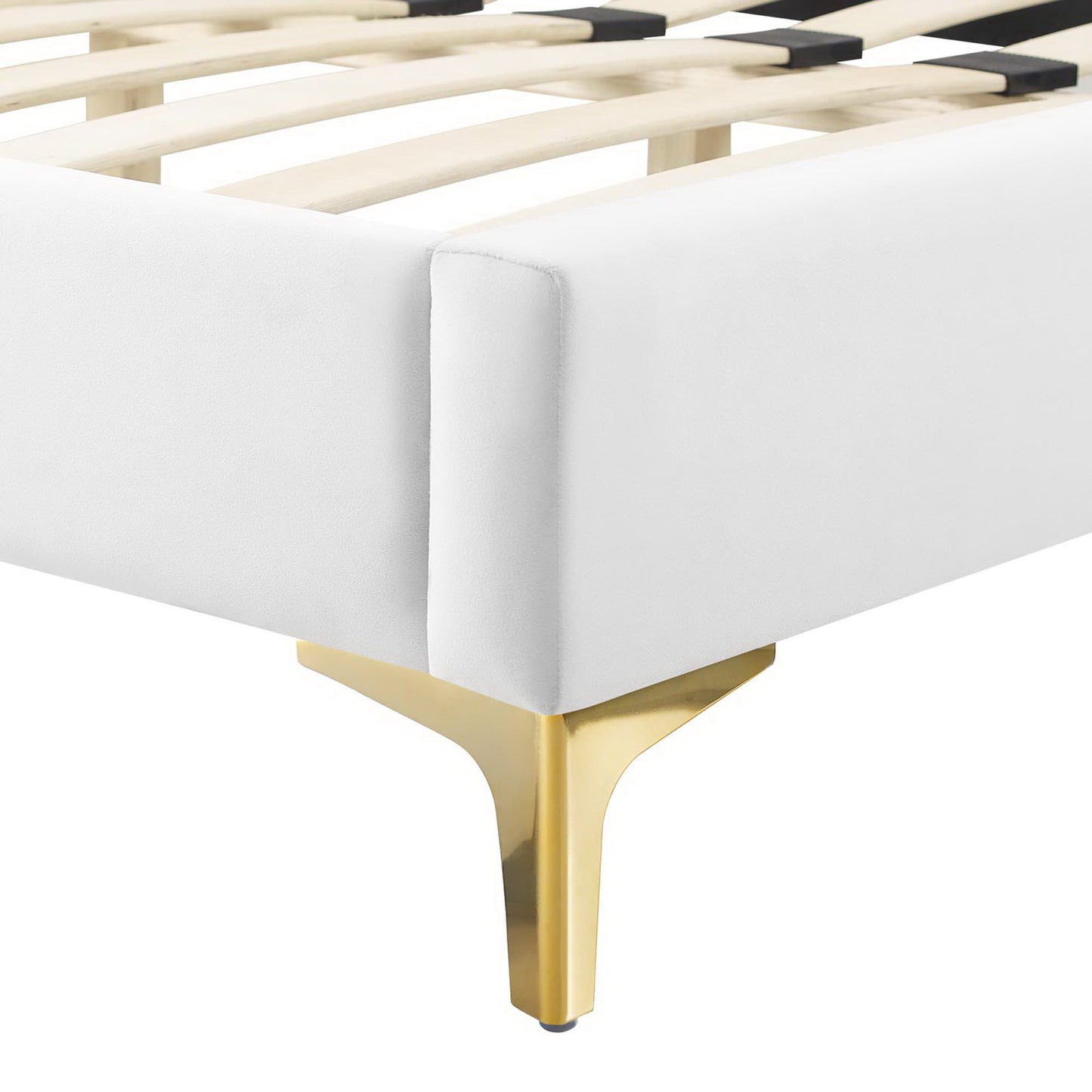 Tatum Tufted Performance Velvet Queen Platform Bed in White