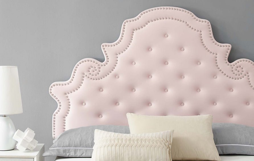 Tatum Tufted Performance Velvet Queen Platform Bed in Pink