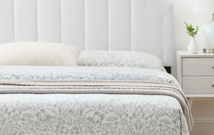 Cypress Performance Velvet King Platform Bed in White