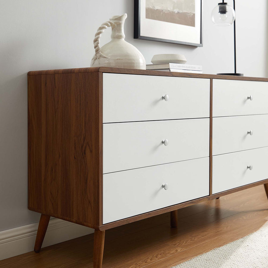 Emery 60" Dresser in Walnut White