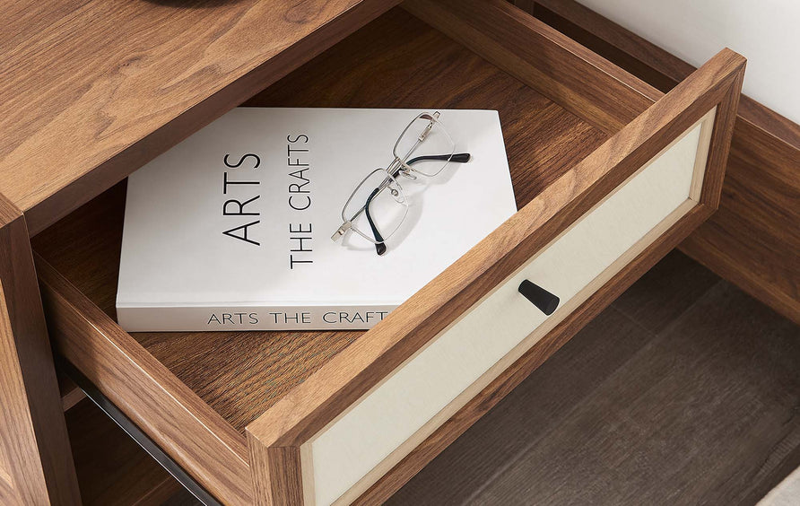 Sorrel Wood Grain Nightstand in Walnut
