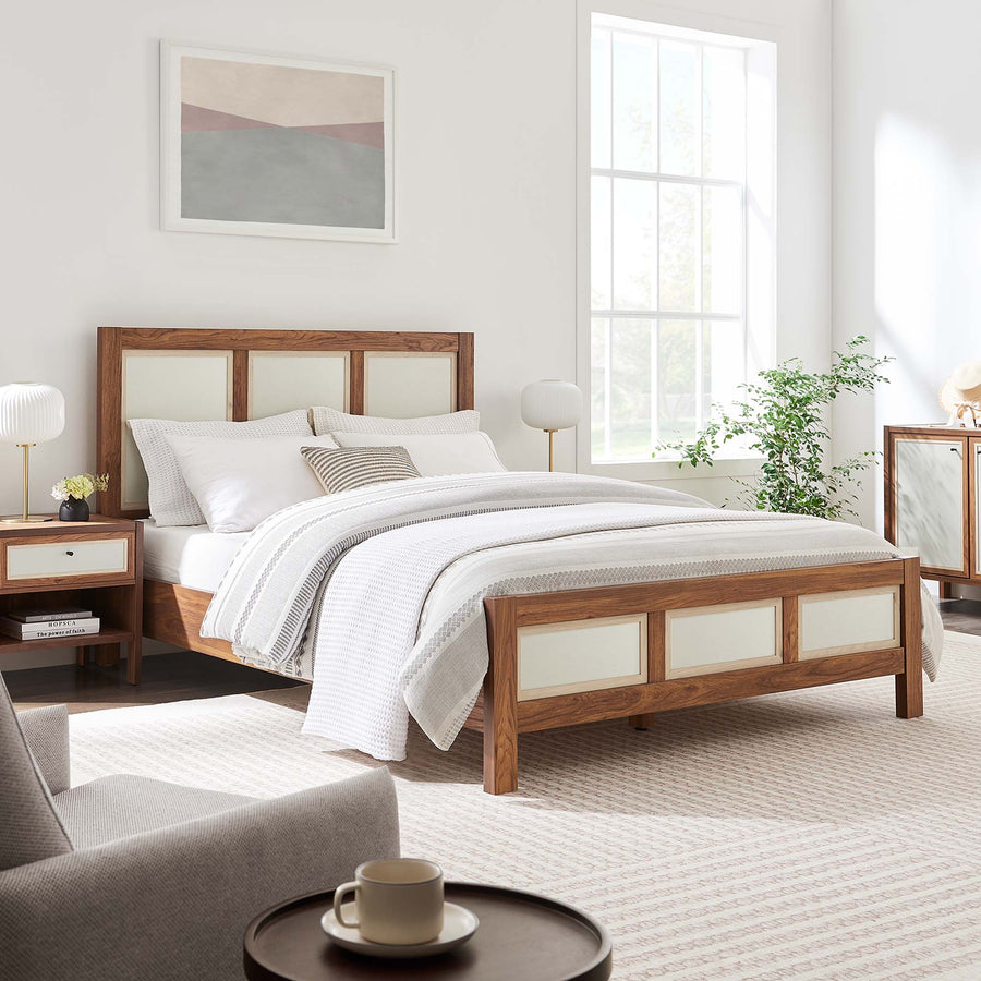 Sorrel Wood Grain Queen Platform Bed in Walnut