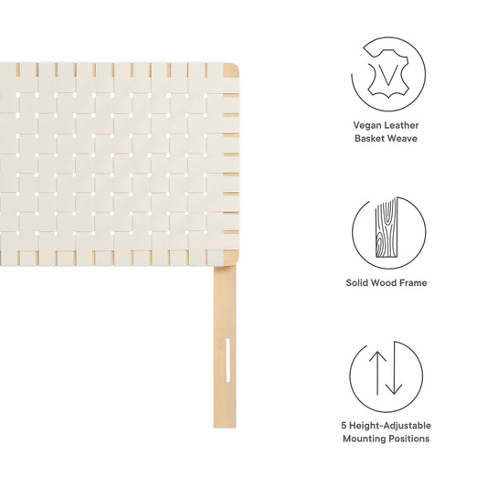 Sparta Weave Vegan Leather Twin Headboard by Furniture For America