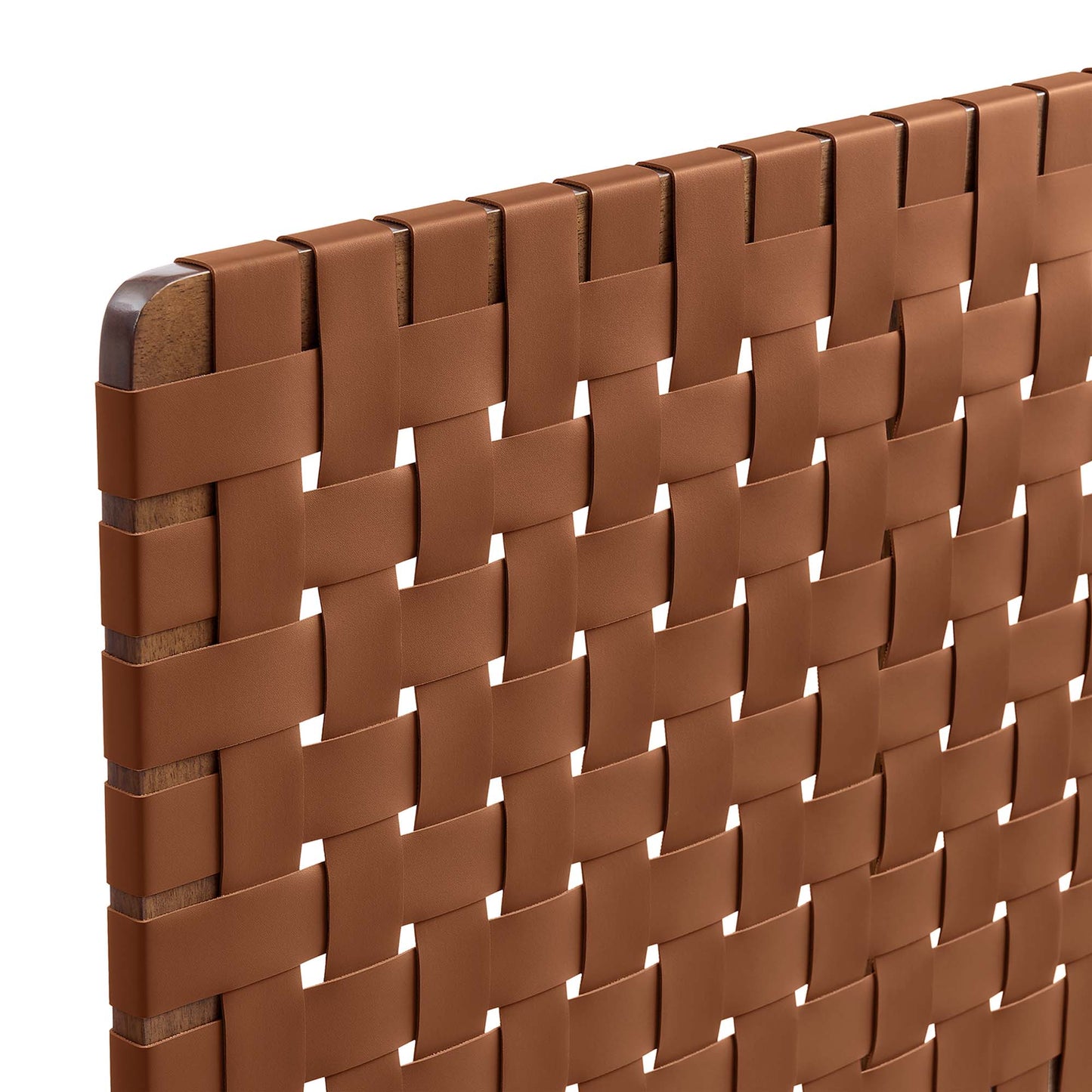 Sloane Weave Vegan Leather King Headboard in Walnut Brown