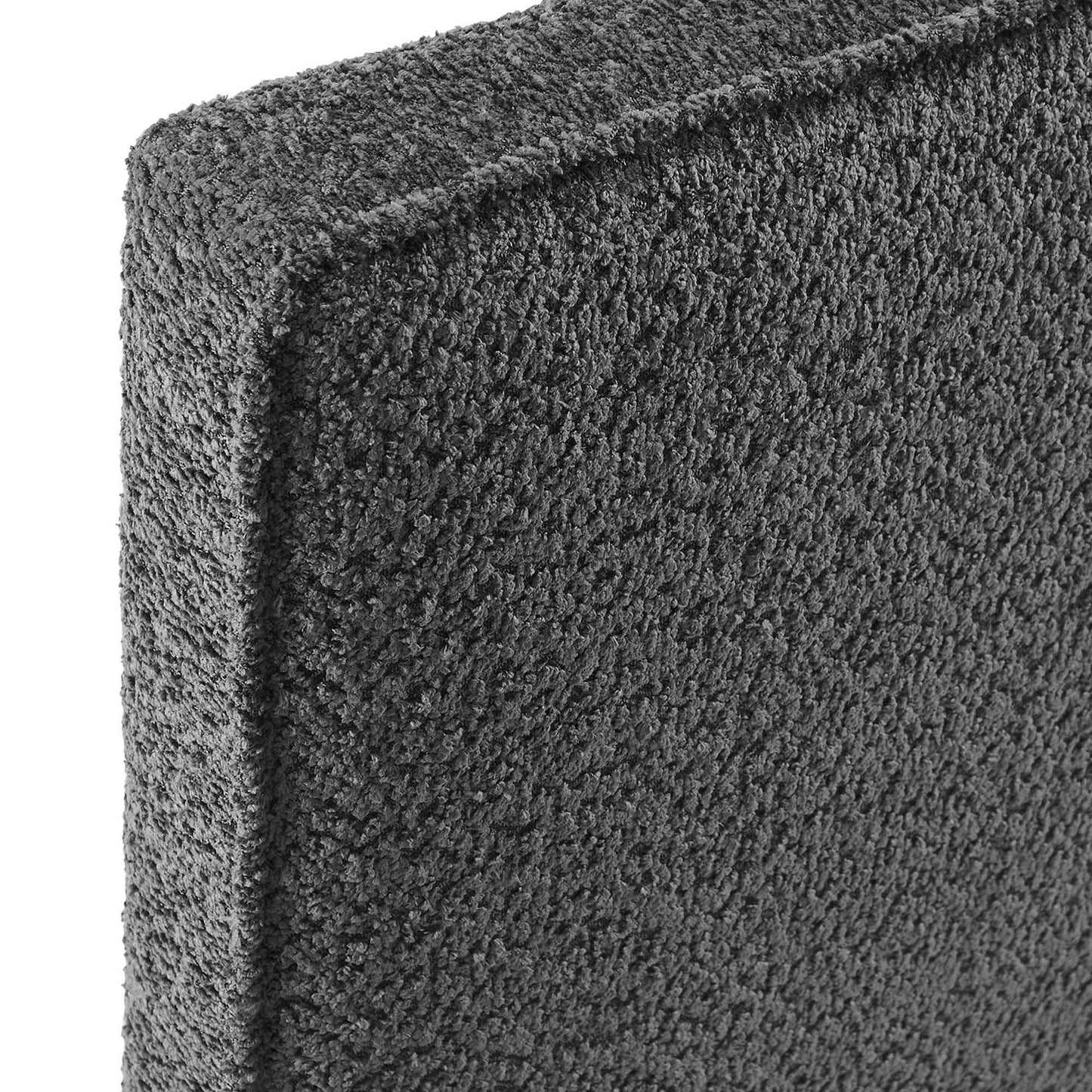 Weave Boucle Fabric Queen Headboard in Slate