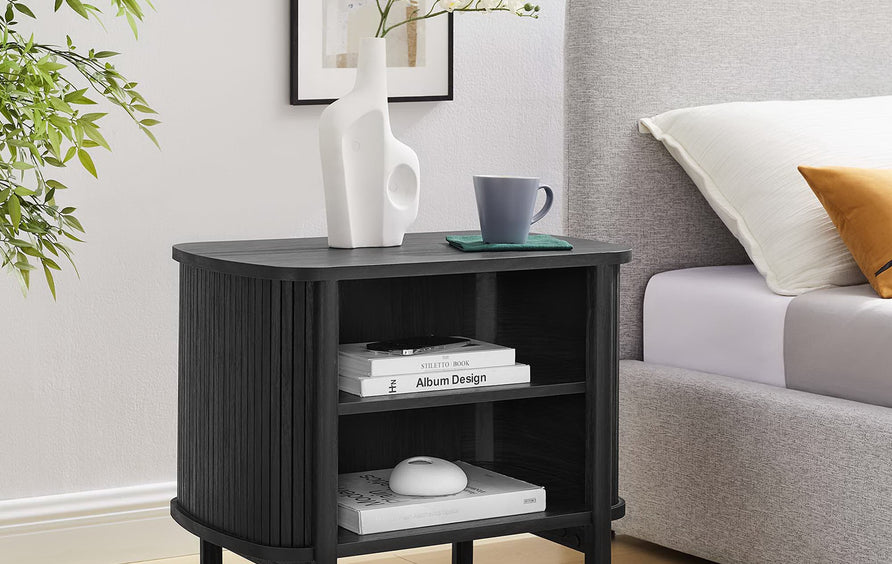 Marlon Open Nightstand in Black
