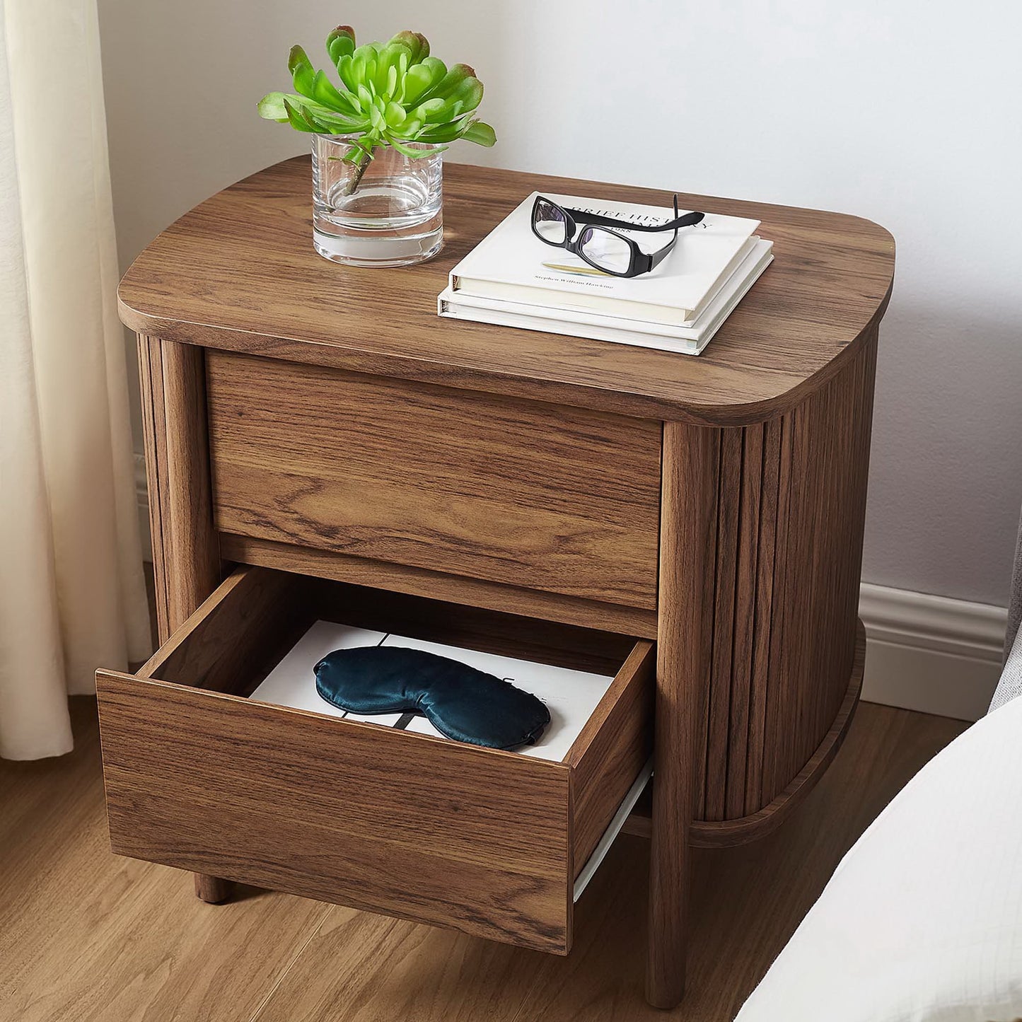 Marlon 2-Drawer Nightstand in Walnut