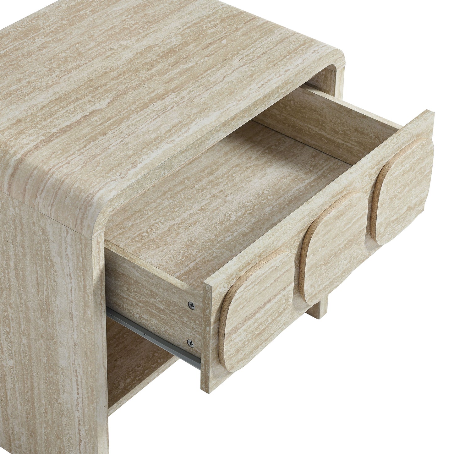 Baga 1-Drawer Nightstand in Travertine
