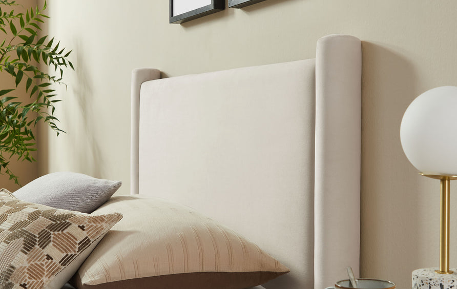 Sawyer Performance Velvet Twin Platform Bed in Alabaster
