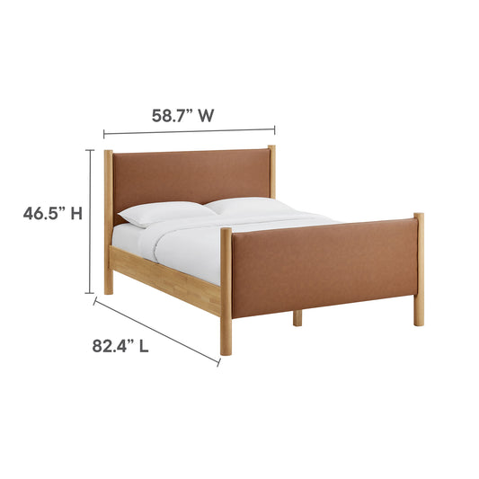 Maven Full Size Vegan Leather Upholstered Platform Bed by Furniture For America